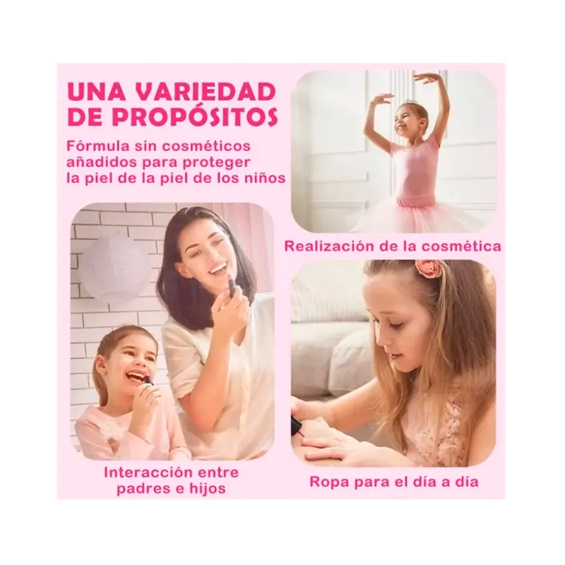 KIT DE JUGUETES MAQUILLAJE PARA NIÑAS COSMETICO MANICURA - 3