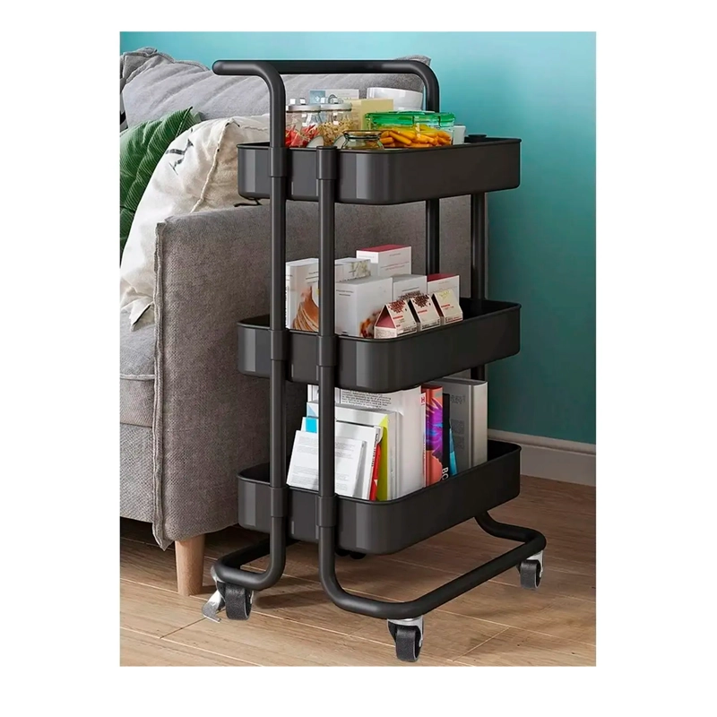 CARRITO ORGANIZADOR ALMACENAMIENTO 3 NIVELES CON RUEDAS - 4
