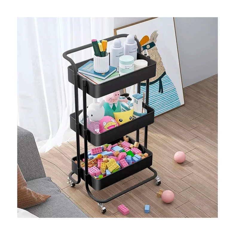 CARRITO ORGANIZADOR ALMACENAMIENTO 3 NIVELES CON RUEDAS - 6