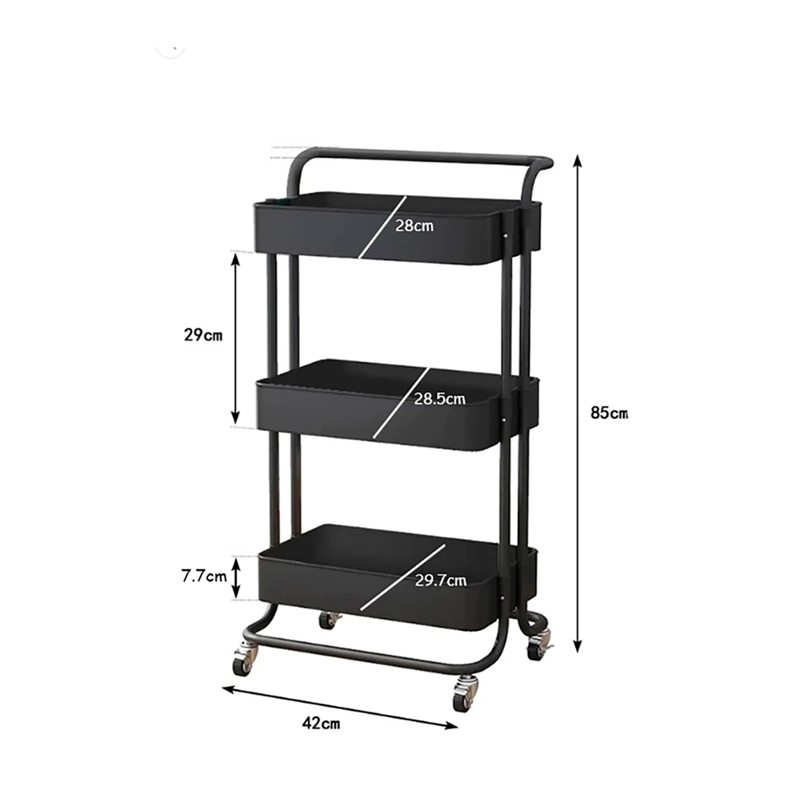 CARRITO ORGANIZADOR ALMACENAMIENTO 3 NIVELES CON RUEDAS - 7