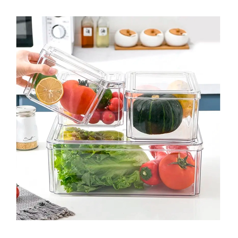 ORGANIZADOR REFRIGERADOR COCINA SET 7 CONTENEDORES CON TAPA - 2