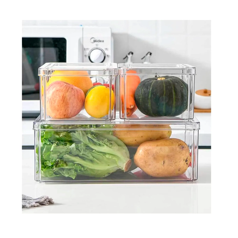ORGANIZADOR REFRIGERADOR COCINA SET 7 CONTENEDORES CON TAPA - 3