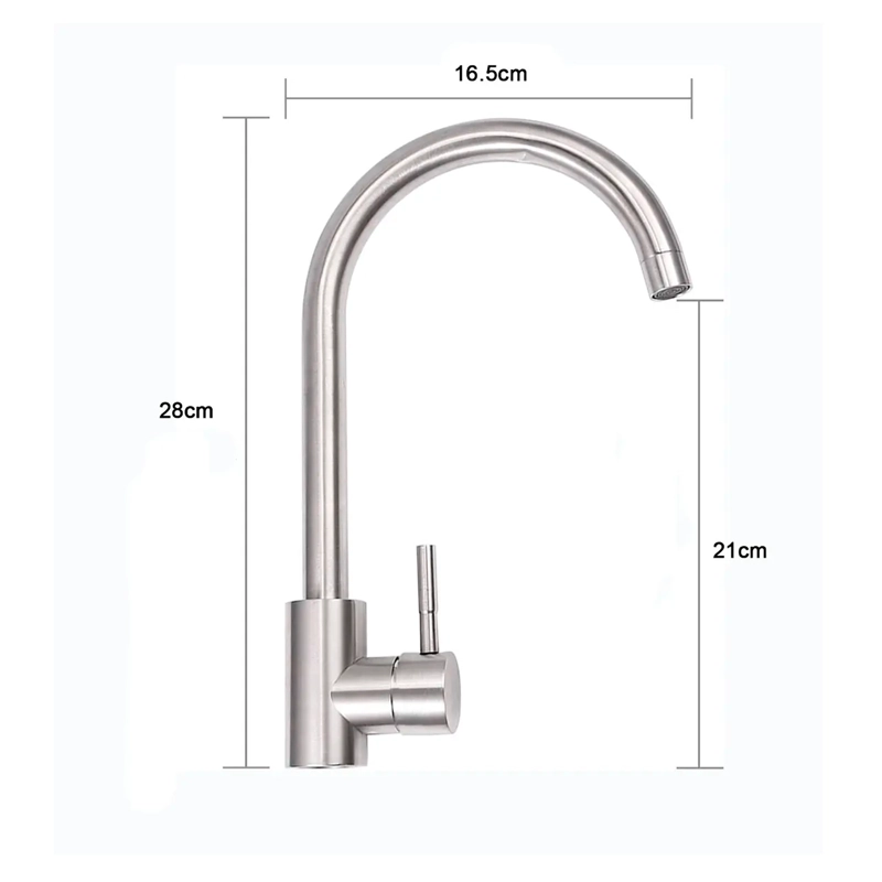 GRIFO MONOMANDO LLAVE LAVAPLATOS LAVALOZA ACERO INOXIDABLE - 2
