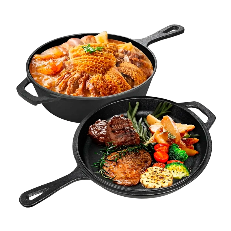 SARTENES DE HIERRO FUNDIDO GRUESA DOBLE USO 26CM - 1