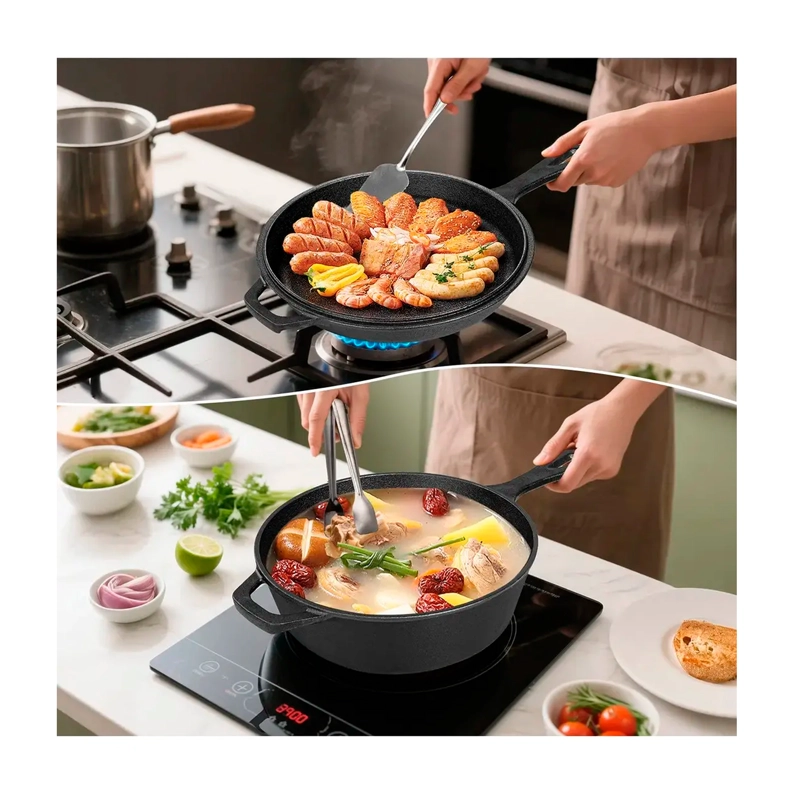 SARTENES DE HIERRO FUNDIDO GRUESA DOBLE USO 26CM - 3
