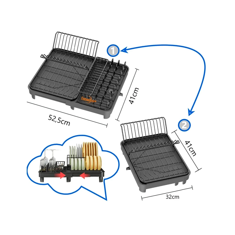ESCURRIDOR DE PLATOS PLEGABLE SECAPLATOS PARA COCINA - 5