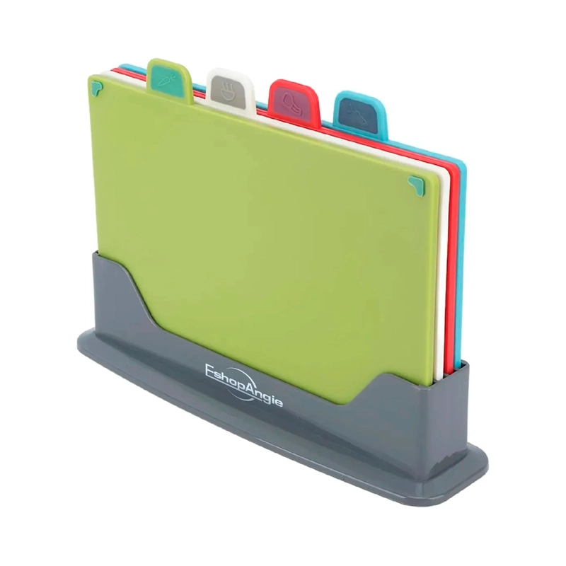 TABLAS PARA PICAR UTENSILIO COCINA CON BASE COLORES 4 PIEZAS LISO - 2