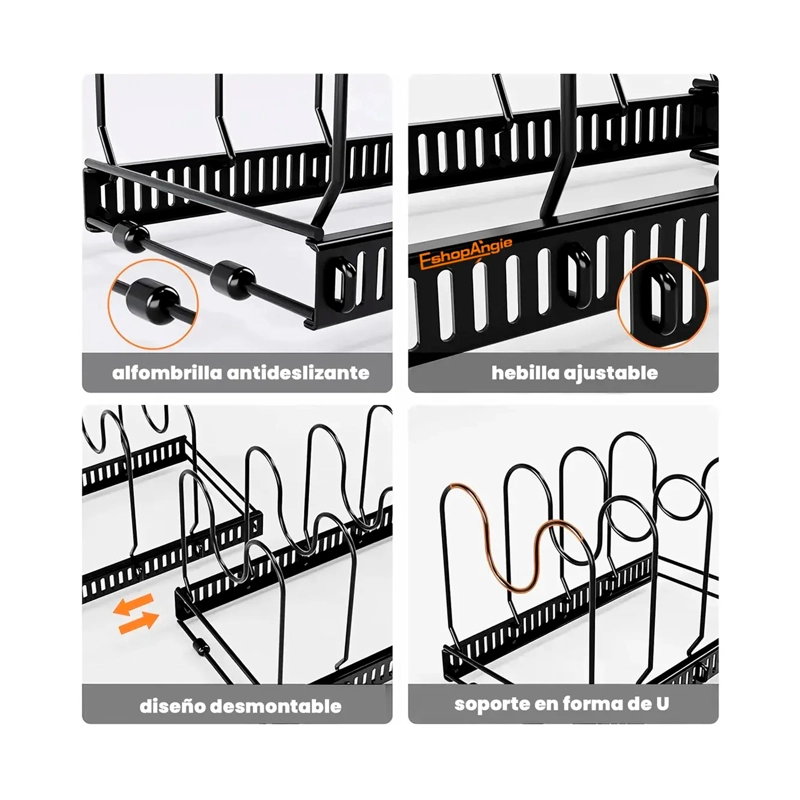 ORGANIZADOR DE SARTENES Y OLLAS CON COMPARTIMENTOS AJUSTABLE - 3