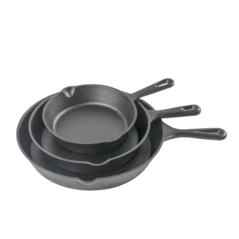 SET DE 3 SARTENES DE HIERRO FUNDIDO 16 20 Y 25CM COCINA - 1