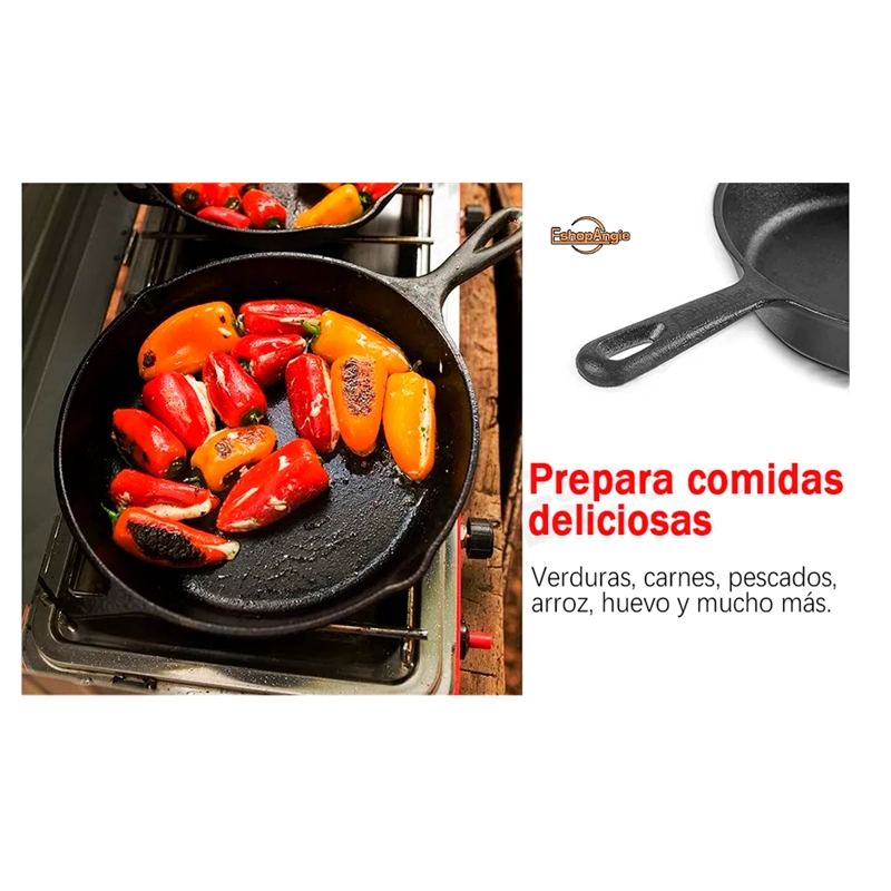 SET DE 3 SARTENES DE HIERRO FUNDIDO 16 20 Y 25CM COCINA - 4