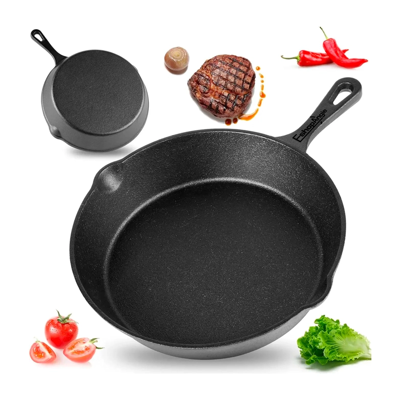 SET DE 3 SARTENES DE HIERRO FUNDIDO 16 20 Y 25CM COCINA - 6