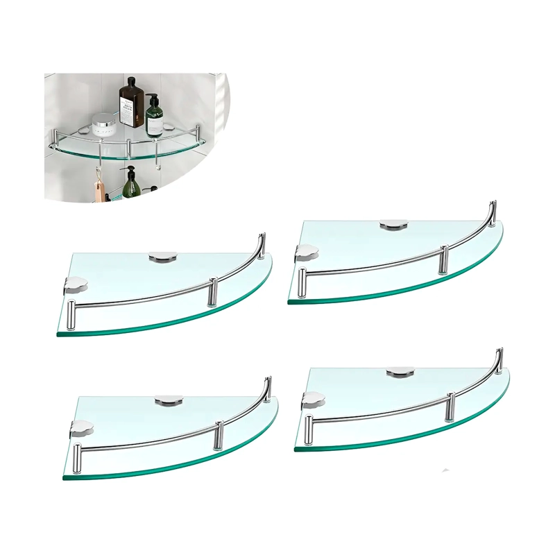 PACK 4 ORGANIZADOR REPISA ESQUINERAS DE VIDRIO DUCHA ESTANTE - 1