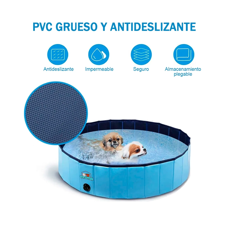 PISCINA PLEGABLE PARA MASCOTAS NIÑOS PVC RESISTENTE 120X30CM - 2