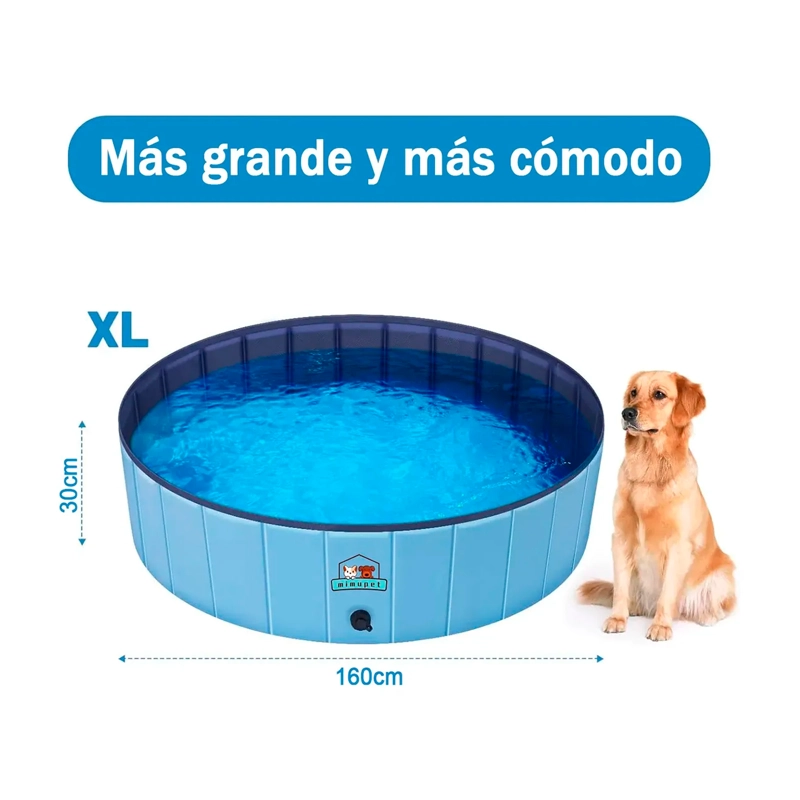 PISCINA PLEGABLE PARA MASCOTAS NIÑOS PVC RESISTENTE 120X30CM - 6