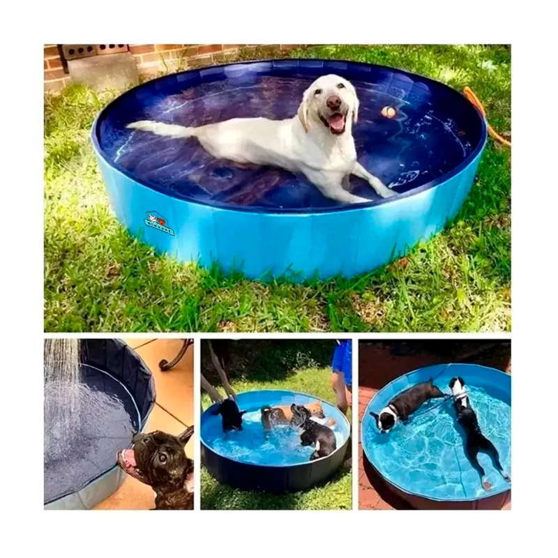 PISCINA PLEGABLE PARA MASCOTAS NIÑOS PVC RESISTENTE 120X30CM - 7