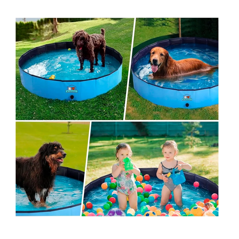 PISCINA PLEGABLE PARA MASCOTAS NIÑOS PVC RESISTENTE 120X30CM - 8