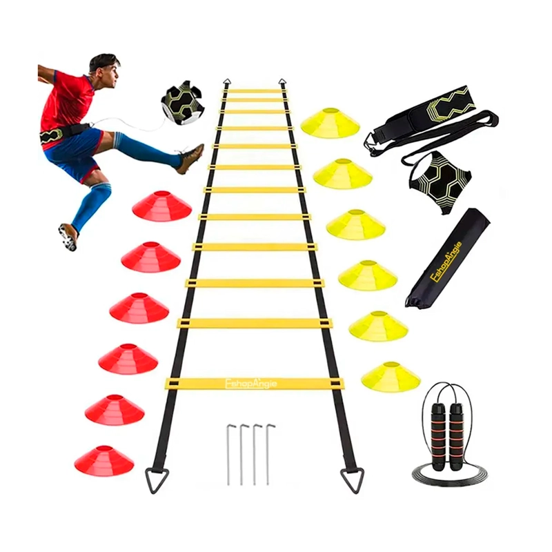 KIT ENTRENAMIENTO AGILIDAD FUTBOL ESCALERA CONOS CUERDA - 1