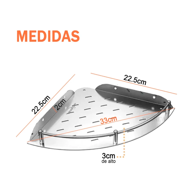 SET 4 ORGANIZADOR ESQUINERO DUCHA ACERO INOXIDABLE REPISA - 6