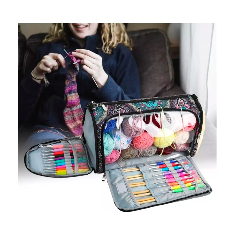 BOLSO ORGANIZADO ALMACENAMIENTO HILO/LANA/CROCHET PARA TEJER - 3