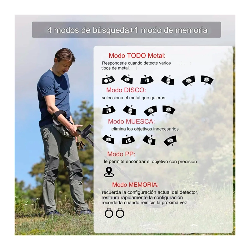 DETECTOR DE METALES ORO/PLATA/COBRE CON PANTALLA LCD MD-1079 - 5