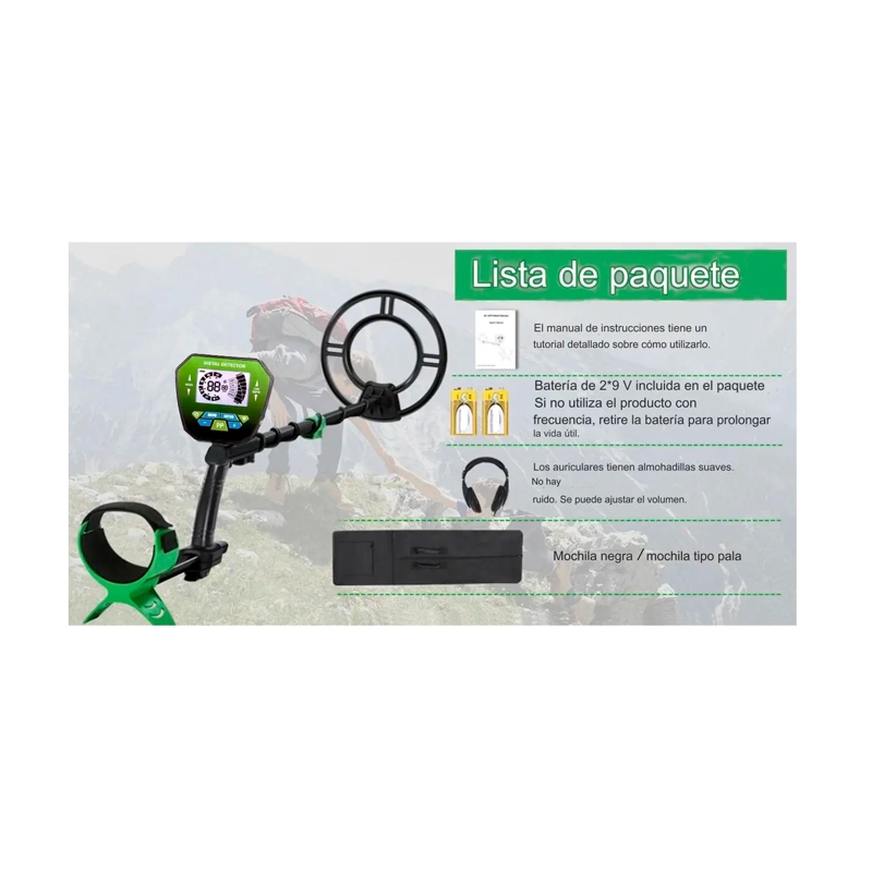 DETECTOR DE METALES ORO/PLATA/COBRE CON PANTALLA LCD MD-1079 - 8