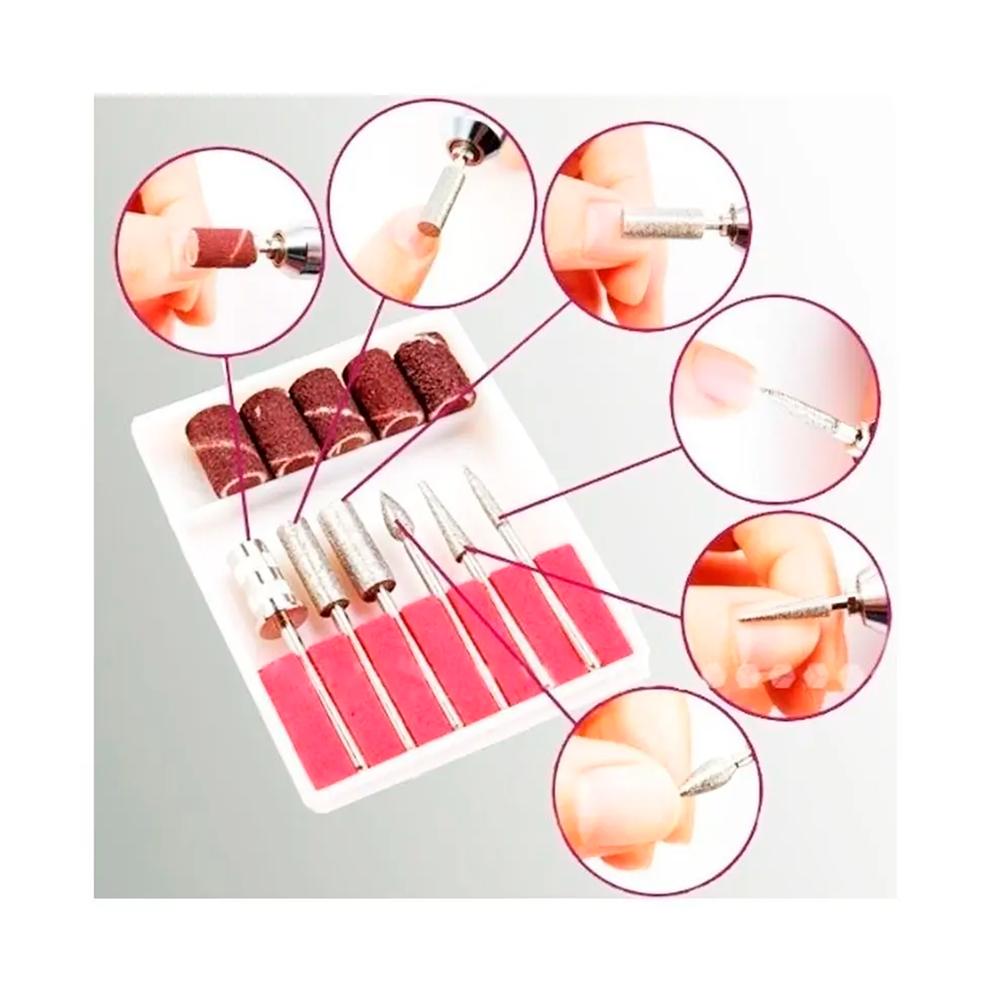 SET TORNO PROFESIONAL PARA UÑAS ACRILICAS MANICURE PEDICURE - 6