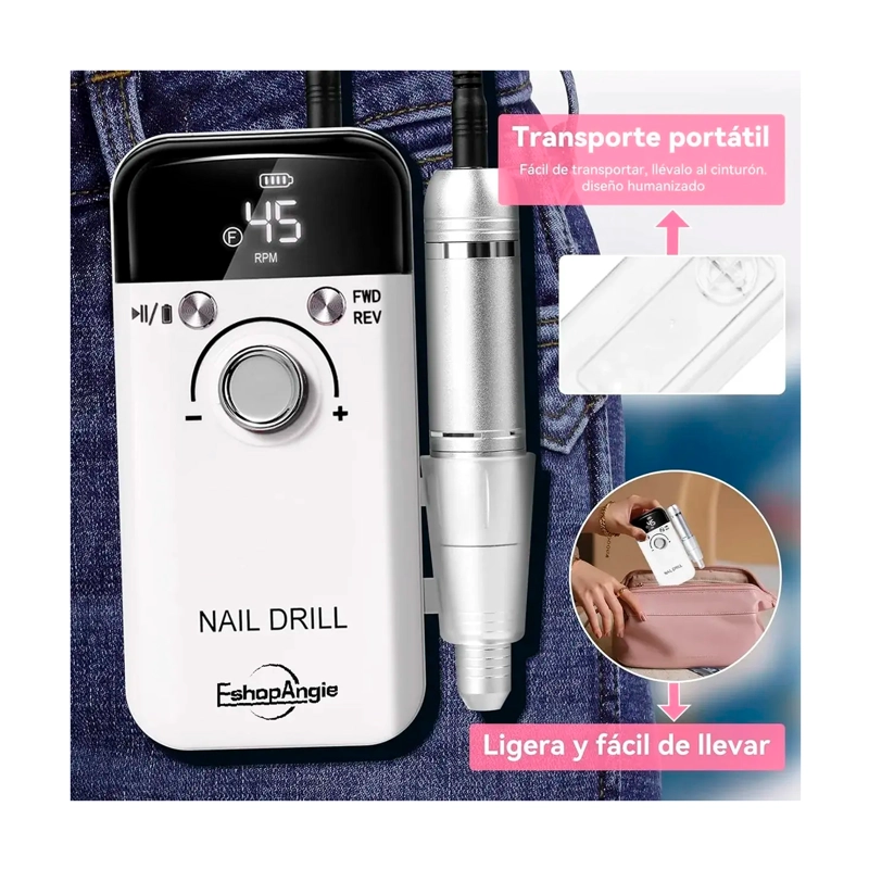 TORNO INALAMBRICO PROFESIONAL PEDICURA MANICURA 45000RPM - 5
