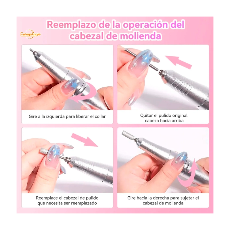 TORNO INALAMBRICO PROFESIONAL PEDICURA MANICURA 45000RPM - 6