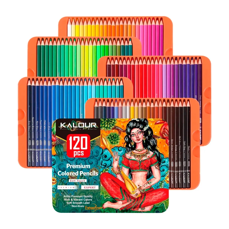 SET 120 LAPICES COLORE ARTE PROFESIONAL DIBUJO CAJA METALICA - 1