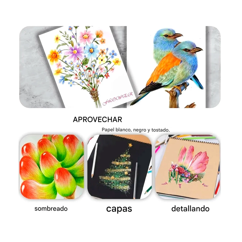SET 120 LAPICES COLORE ARTE PROFESIONAL DIBUJO CAJA METALICA - 4