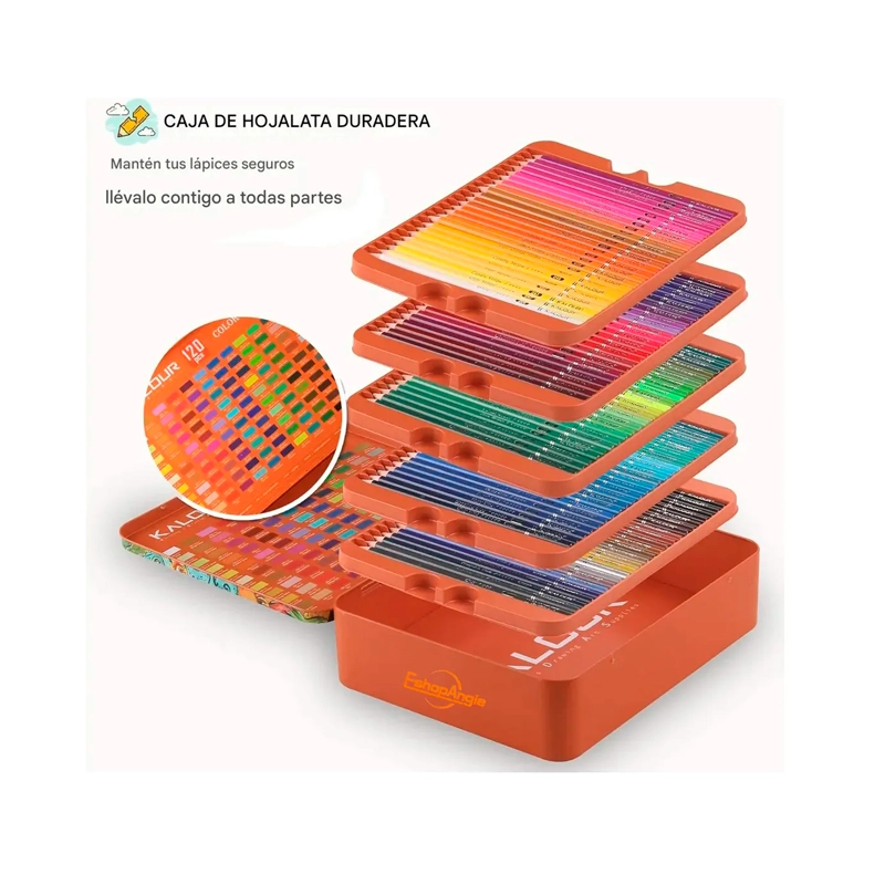 SET 120 LAPICES COLORE ARTE PROFESIONAL DIBUJO CAJA METALICA - 5