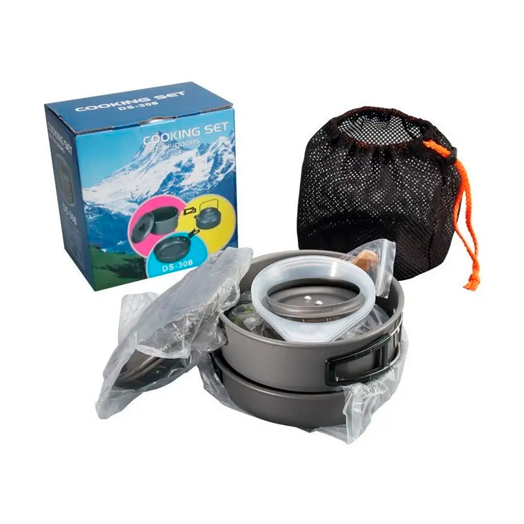 SET OLLAS OUTDOOR CAMPING COCINILLA UTENSILIOS DS-308 - 2