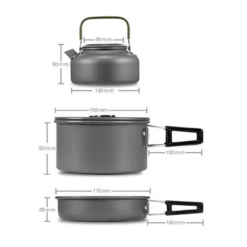 SET OLLAS OUTDOOR CAMPING COCINILLA UTENSILIOS DS-308 - 3
