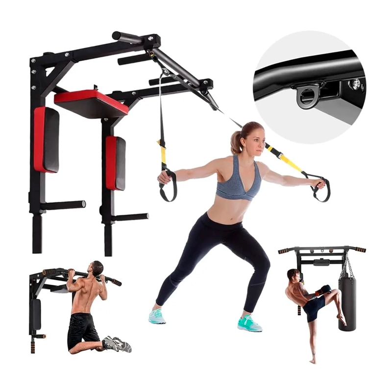 BARRA DOMINADAS EJERCICIOS MULTIFUNCIONAL PARED GYM 8 EN 1 - 2