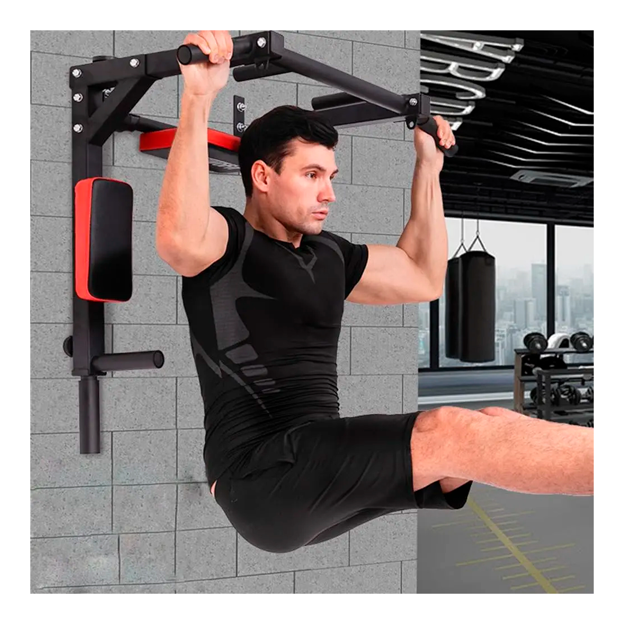 BARRA DOMINADAS EJERCICIOS MULTIFUNCIONAL PARED GYM 8 EN 1 - 7