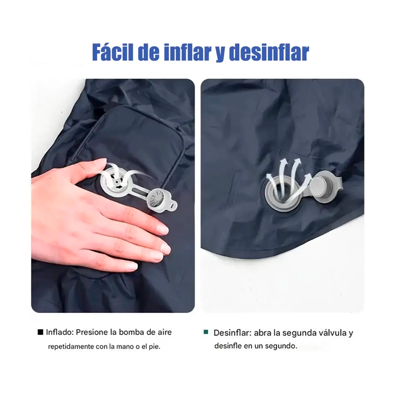 COLCHON INFLABLE PLEGABLE PORTATIL PARA ACAMPAR COLCHONETA - 3