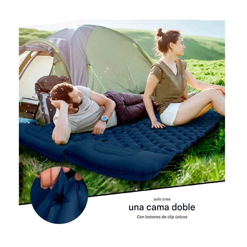 COLCHON INFLABLE PLEGABLE PORTATIL PARA ACAMPAR COLCHONETA - 5