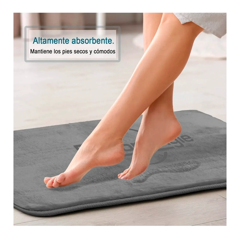 ALFOMBRA DE BAÑO MICROFIBRA ANTIDESLIZANTE ABSORBENTE 78X49 - 3