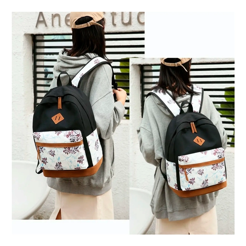 KIT MOCHILA MODA CASUAL BOLSO CASUAL PARA MUJER, 3 PIEZAS - 4
