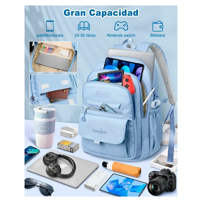 MOCHILA URBANA ESCOLAR PARA VIAJE BOLSA NOTEBOOK ANTIRROBO - 2