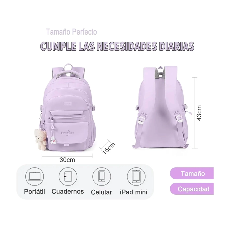 MOCHILA URBANA ESCOLAR PARA VIAJE BOLSA NOTEBOOK ANTIRROBO - 9