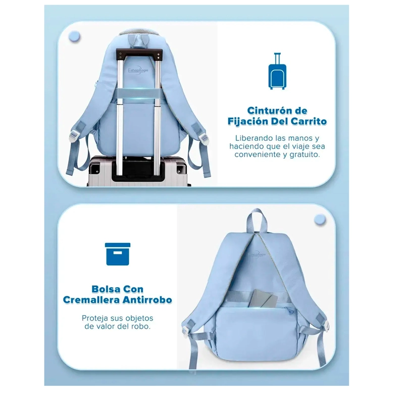 MOCHILA URBANA ESCOLAR PARA VIAJE BOLSA NOTEBOOK ANTIRROBO - 12