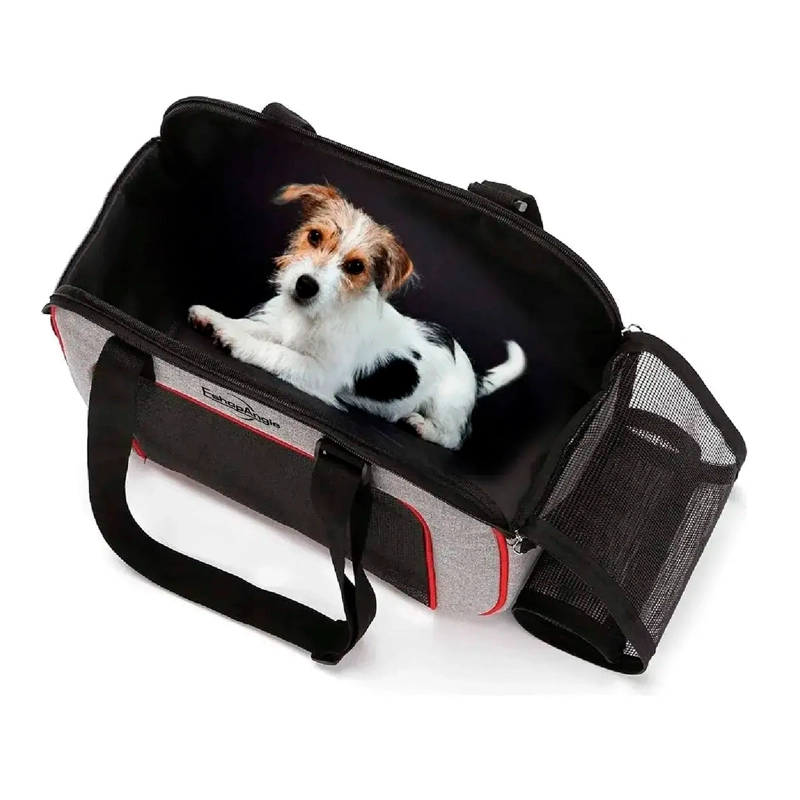 BOLSO TRANSPORTADORA PARA PERRO Y GATO PORTATIL PLEGABLE ROJO - 11
