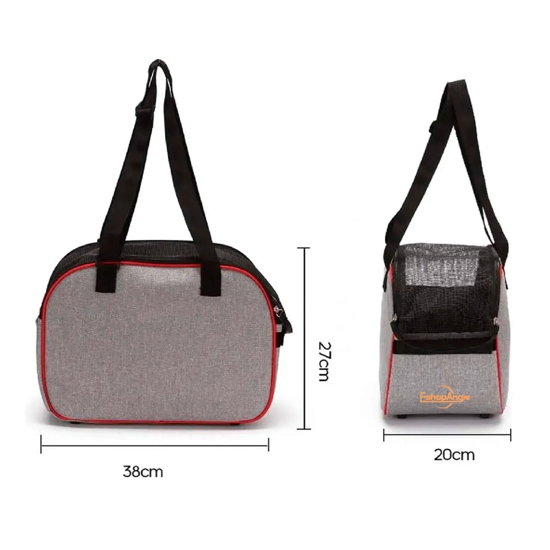 BOLSO TRANSPORTADORA PARA PERRO Y GATO PORTATIL PLEGABLE ROJO - 12
