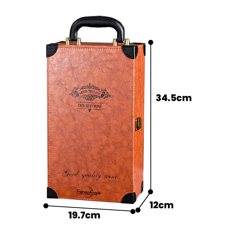 CAJA PARA VINOS MALETA DE CUERO CON ACCESORIOS - 4