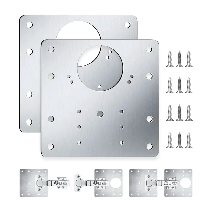 10U PLACAS REPARACION BISAGRA MUEBLE PUERTA ACERO INOXIDABLE - 1