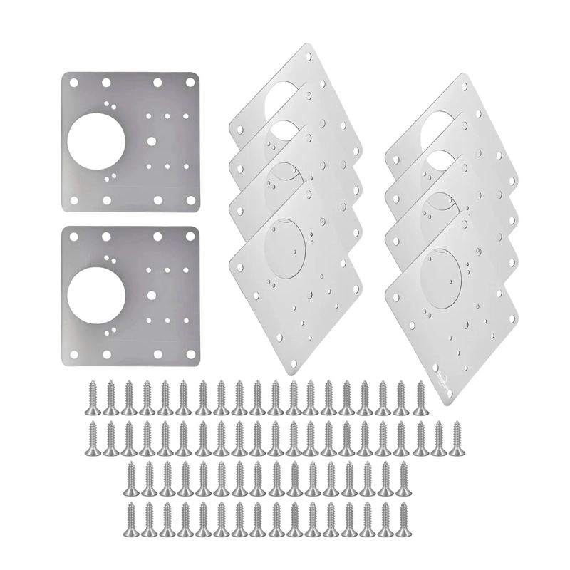 10U PLACAS REPARACION BISAGRA MUEBLE PUERTA ACERO INOXIDABLE - 7