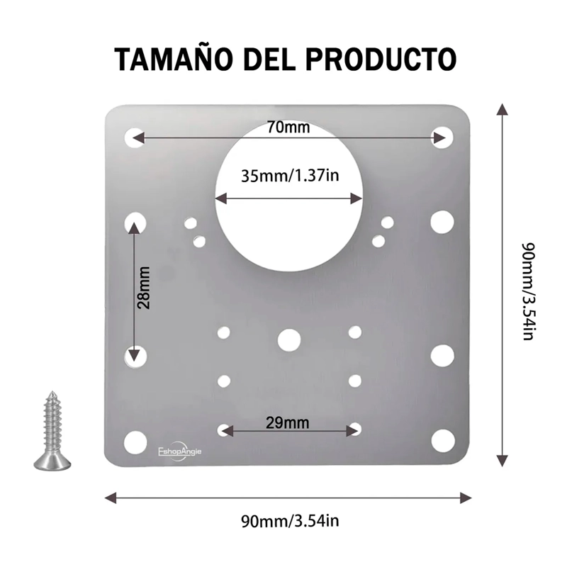 10U PLACAS REPARACION BISAGRA MUEBLE PUERTA ACERO INOXIDABLE - 8