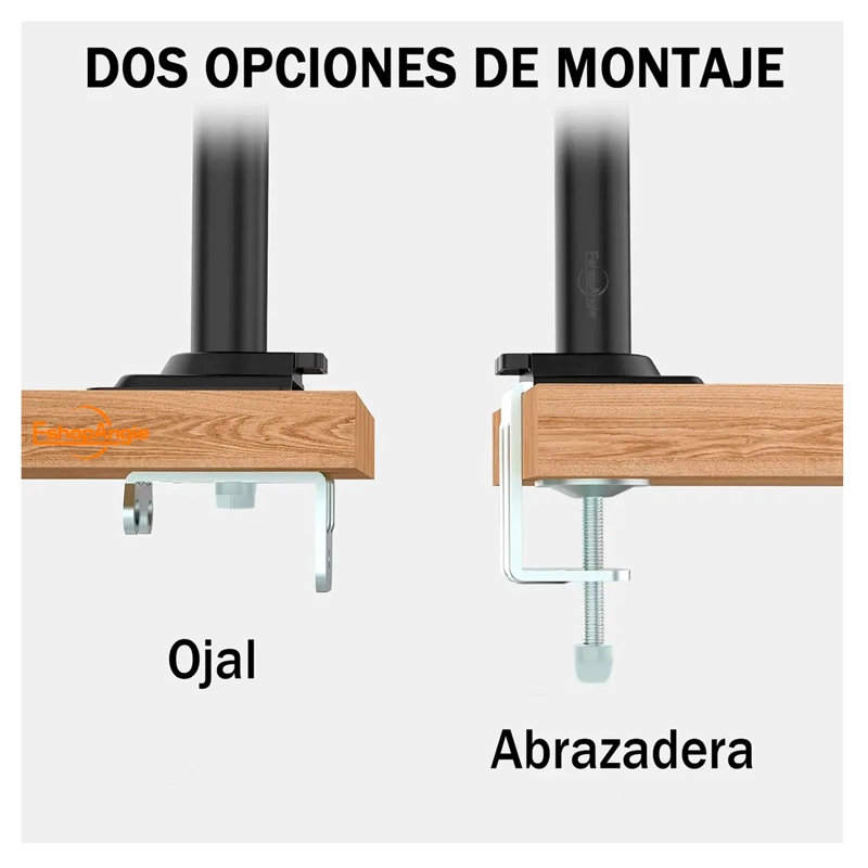 BRAZO SOPORTE DOBLE MONITOR ESCRITORIO 13 A 32 PULGADAS 9KG - 6