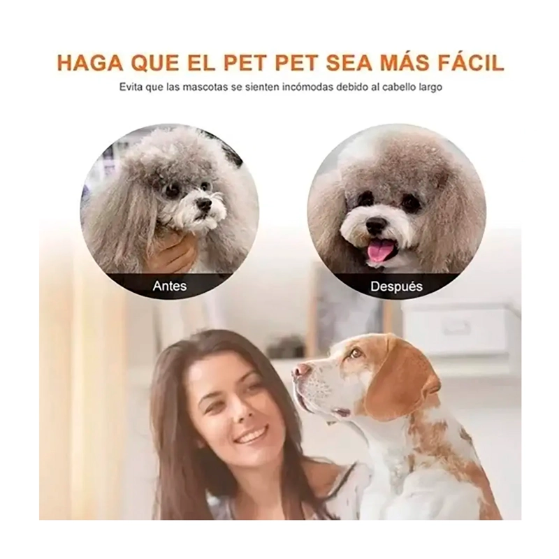 MAQUINA CORTA PELO PERROS CORTADORA USB ACCESORIOS GATOS BEIGE - 4